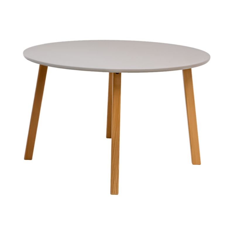 Okrągły Stolik Kawowy 80x50 cm do Salonu POSNORD - Stół Pomocniczy MDF Nogi Bukowe - Skandynawski Stolik na Kawę 1szt.