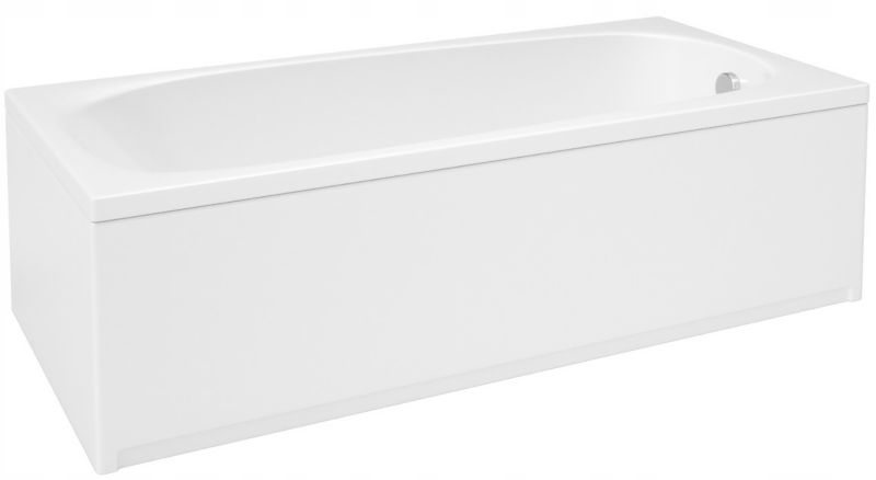 Wanna prostokątna 180 x 80 cm akrylowa biała z obudową i syfonem Laminart 1 szt.