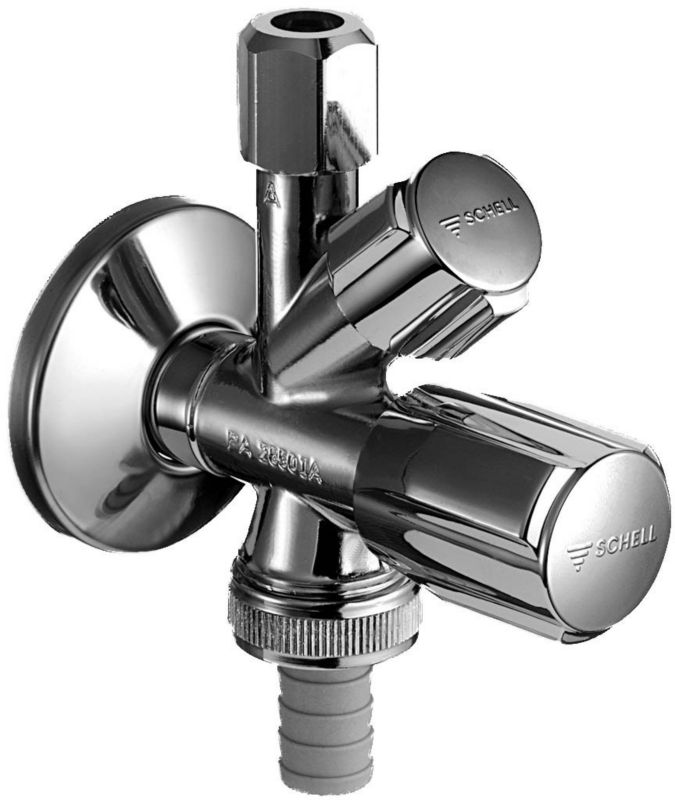 Zawór kombinowany Schell z pokrętłem 1/2" x 3/8" x 3/4"