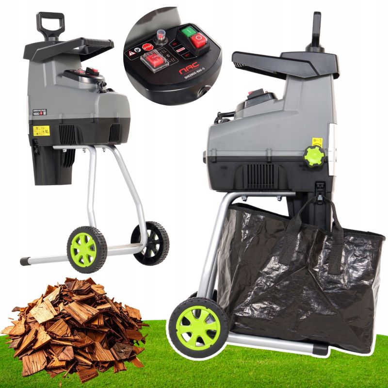 Elektryczny Rozdrabniacz Do Gałęzi Nac Rębak Frezowy 2800W Bieg Wsteczny