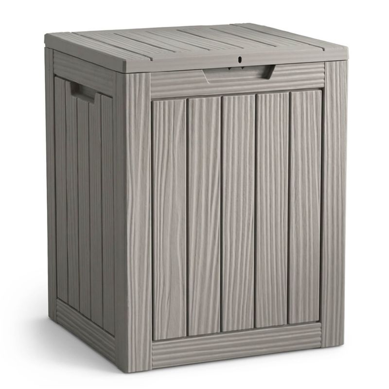 Skrzynia ogrodowa pojemnik na poduszki i narzędzia balkon taras AKORD wodoodporna 113L plastikowa szara 1 szt.