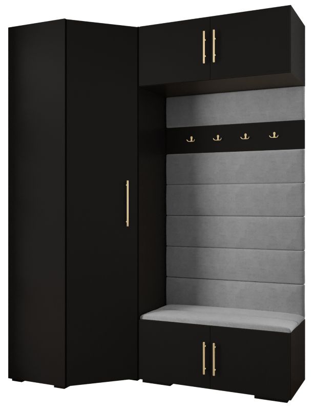 Garderoba do przedpokoju Abiks INOVA 3 Z21 czarny+złoty+manila16 1 szt.