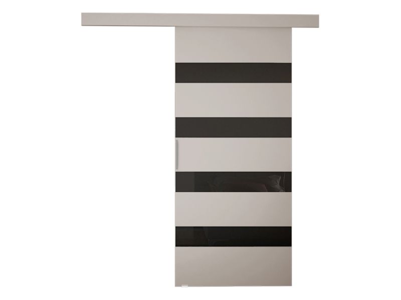 Drzwi przesuwne wewnętrzne MIRJAN 24 Rubi V 70 + samodomykacz kaszmir + czarny lacobel 1 kpl.