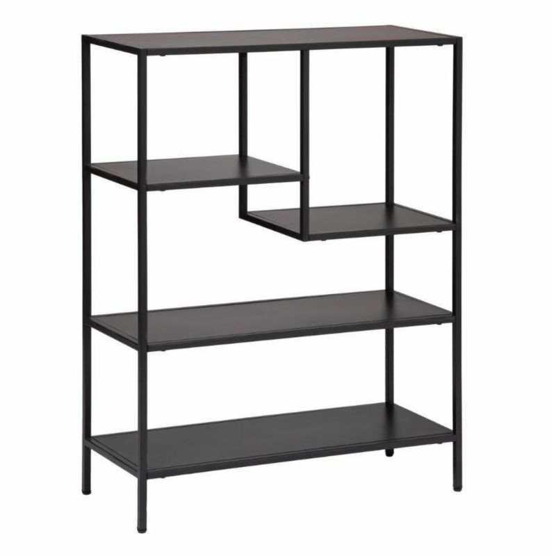 Regał na książki Gota ATMOSPHERA czarny metalowy nowoczesny 5 półek do salonu i biura 1 szt.