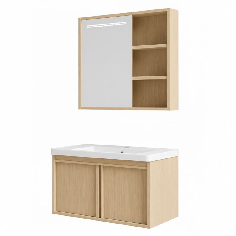 Szafka Łazienkowa Granitan Zestaw Umywalka Lustro Wisząca Nowoczesna Lucy Light 1 szt.