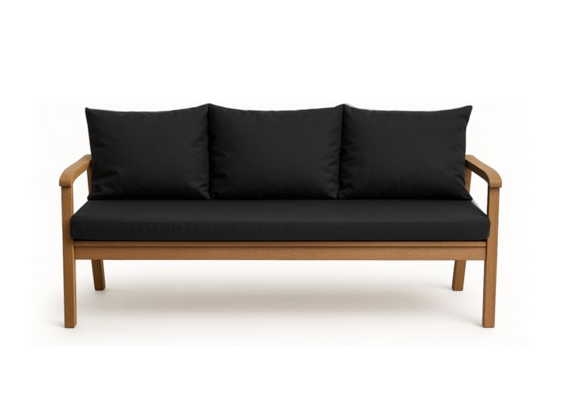 Poduszka ogrodowa na ławkę 3-os, Setgarden, 150x60x50cm,, czarna dwustronne Poduszki na ławkę zdejmowany pokrowiec,Mix 1szt