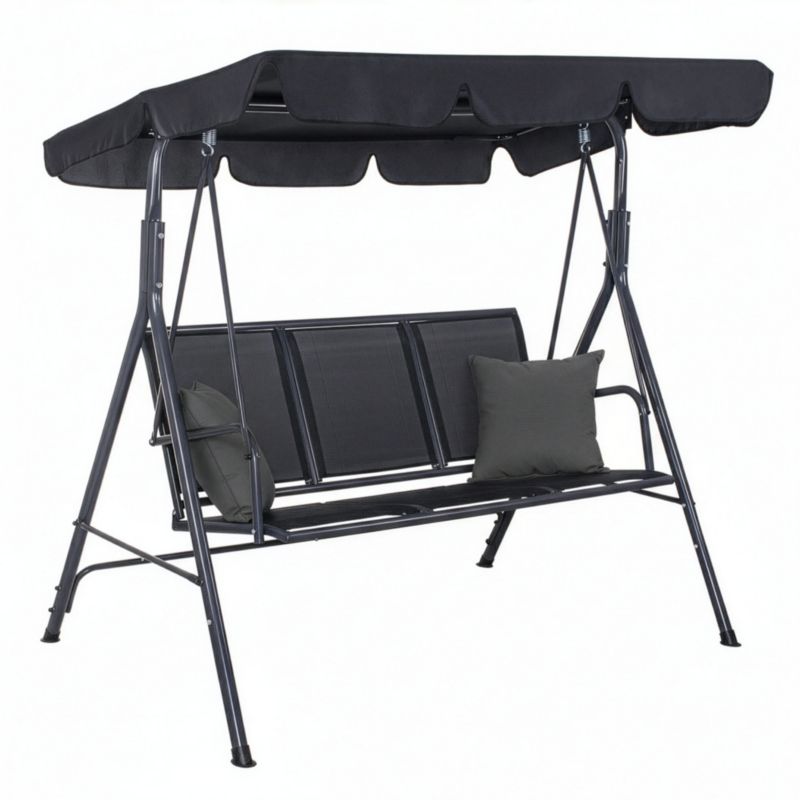 Huśtawka ogrodowa Springos 3 osobowa fiona stalowa z regulowanym daszkiem 1 szt.