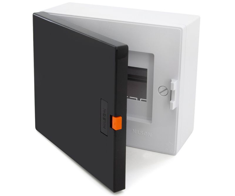 Skrzynka elektryczna NILSON 32881006 6-modułowa IP40, obudowa natynkowa ABS z szyną TH i poziomnicą, 1 szt.