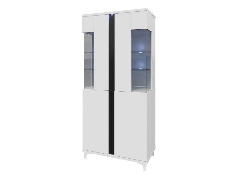 Witryna MIRJAN 24 Marco 90 biały / biały połysk / czarny połysk 1 szt.