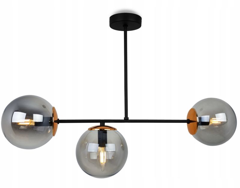 Lampa sufitowa wisząca Light Home LH Tulza 3x E14 40W klosz szary/miedziany 1szt.