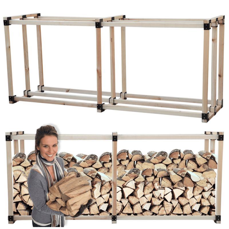 Stojak na drewno kominkowe MODO24 wiata na drzewo opałowe drewutnia 2,2 m3 1 szt.