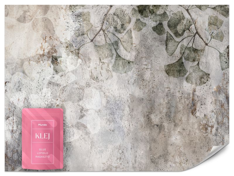 Fototapeta Natura Miłorząb Betonowa Ściana 500x350 cm 1szt.