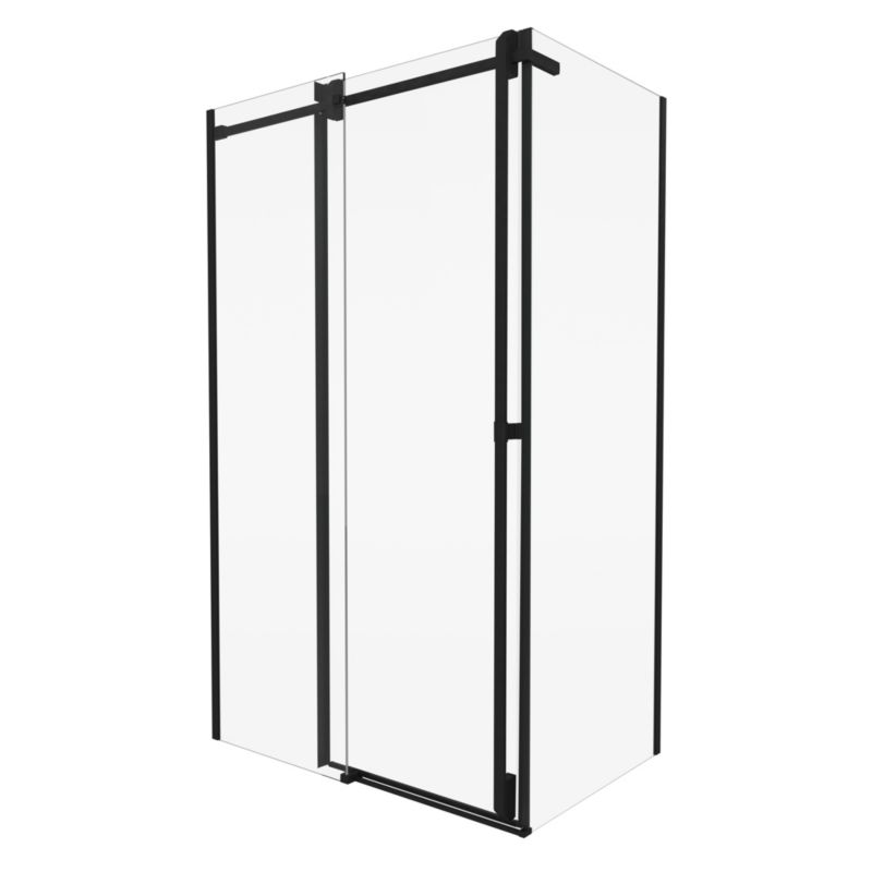 Kabina prysznicowa Durasan Titanium Slide Czarny mat 120x80x200 prostokątna, 8 mm, easy clean 1 szt.