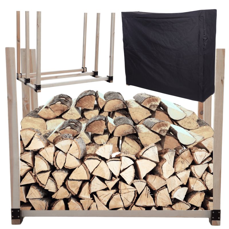 Stojak na drewno kominkowe MODO24 wiata z pokrowcem drewutnia 1,1 m3 1 szt.