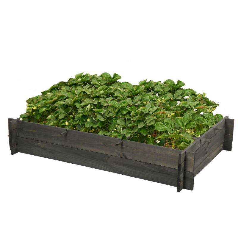 Skrzynia ogrodowa MODO24 podwyższona do uprawy warzyw i ziół 80 x 116 cm szara 1 szt.