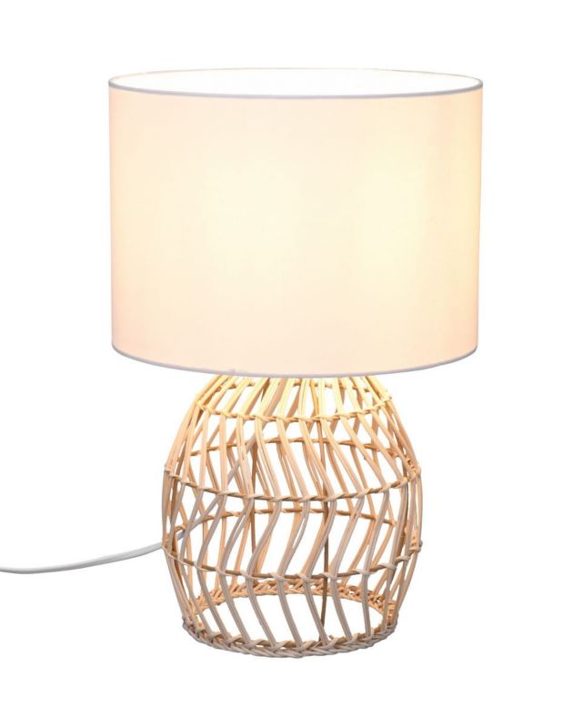 Lampa stołowa RL Rike brązowo-biała 1 x E27 x 40W IP20 wym: 38 x 25 x 25 cm tkanina - 1 szt.