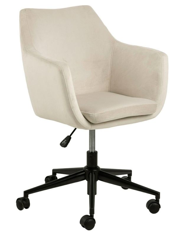 Fotel biurowy ergonomiczny obrotowy Nora ACTONA beżowy welwetowy z podłokietnikami do biurka 1 szt.