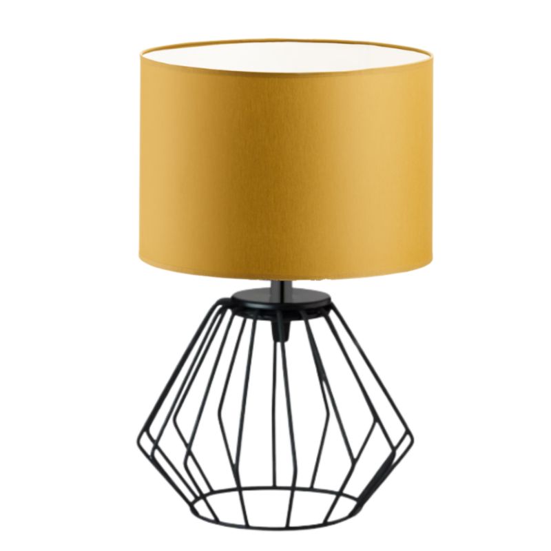 Lampka Nocna Volta Light Factory Lana Abażur Musztardowy 1xE27 1szt.