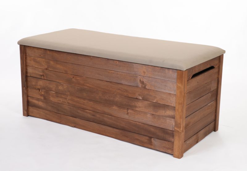 Skrzynia MODO24 ogrodowa drewniana z siedziskiem 270 l 51 x 115 x 52 cm siedzisko brązowe impregnacja brązowa 1 szt.