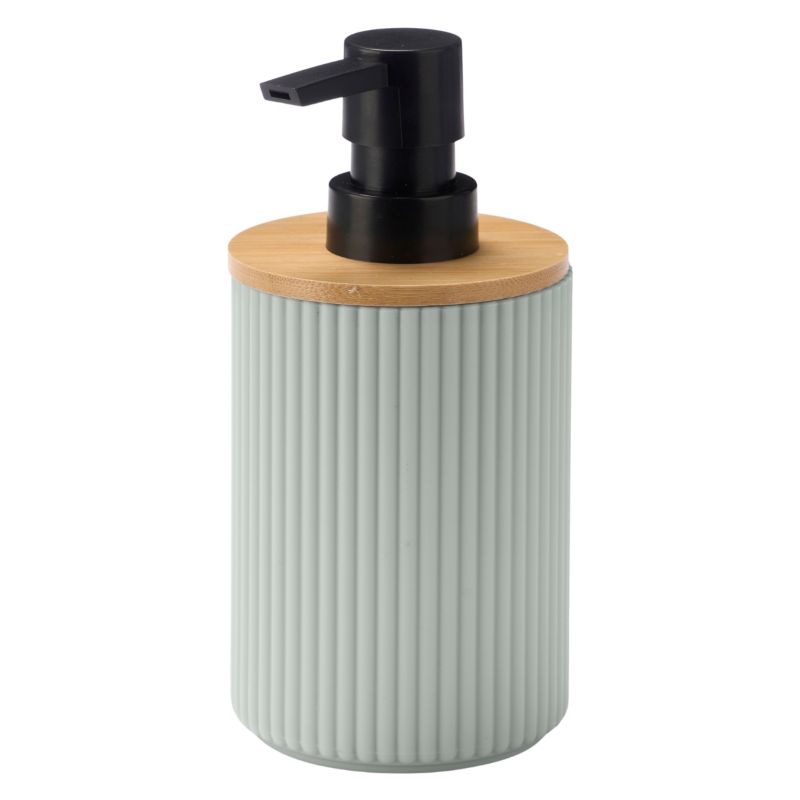 Dozownik Do Mydła Berilo Prążkowany Miętowy Plastik 7,5X7,5X16,5 Cm 1 Szt.