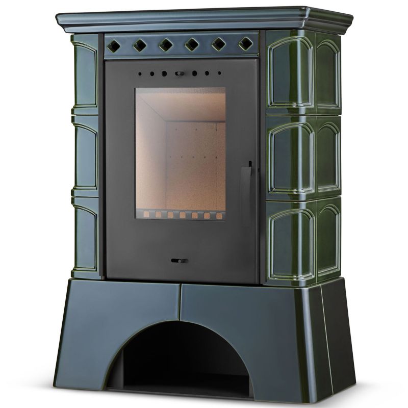 Piec FLAMA kominek kaflowy wolnostojący koza ATOL 10 kW Olive 1 szt.