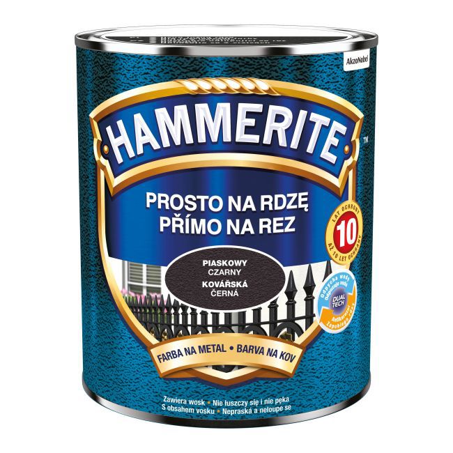Farba do metalu Hammerite piaskowy czarny 0,7 l