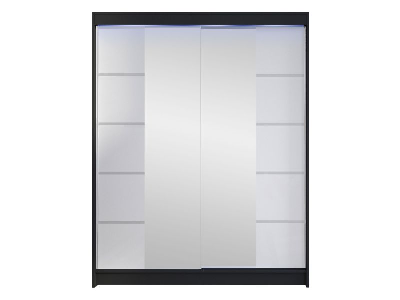 Szafa MIRJAN 24 z drzwiami przesuwnymi Camino V z oświetleniem RGB czarny/biały 1 szt.