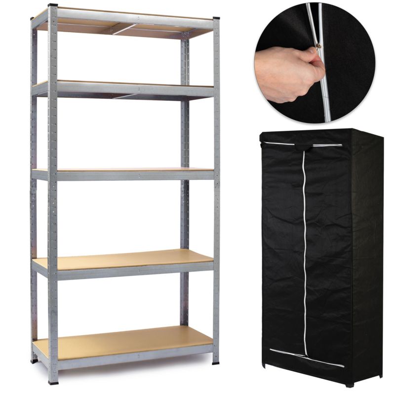 Regał magazynowy Humberg 180x90x40 cm metalowy 5 półek 175 kg z pokrowcem 1 szt.