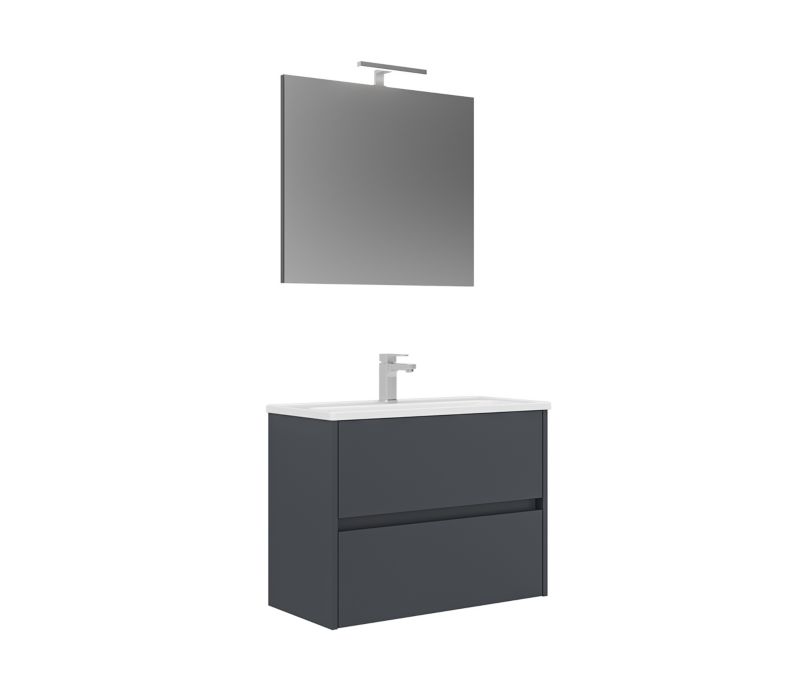 Zestaw łazienkowy ORKA Lova szafka 80 cm z umywalką lustro 1szt.