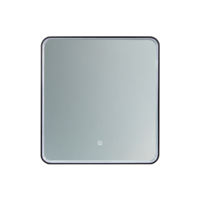 Lustro prostokątne FURNIKA 65x60 cm w czarnej ramie z oświetleniem LED 1szt.