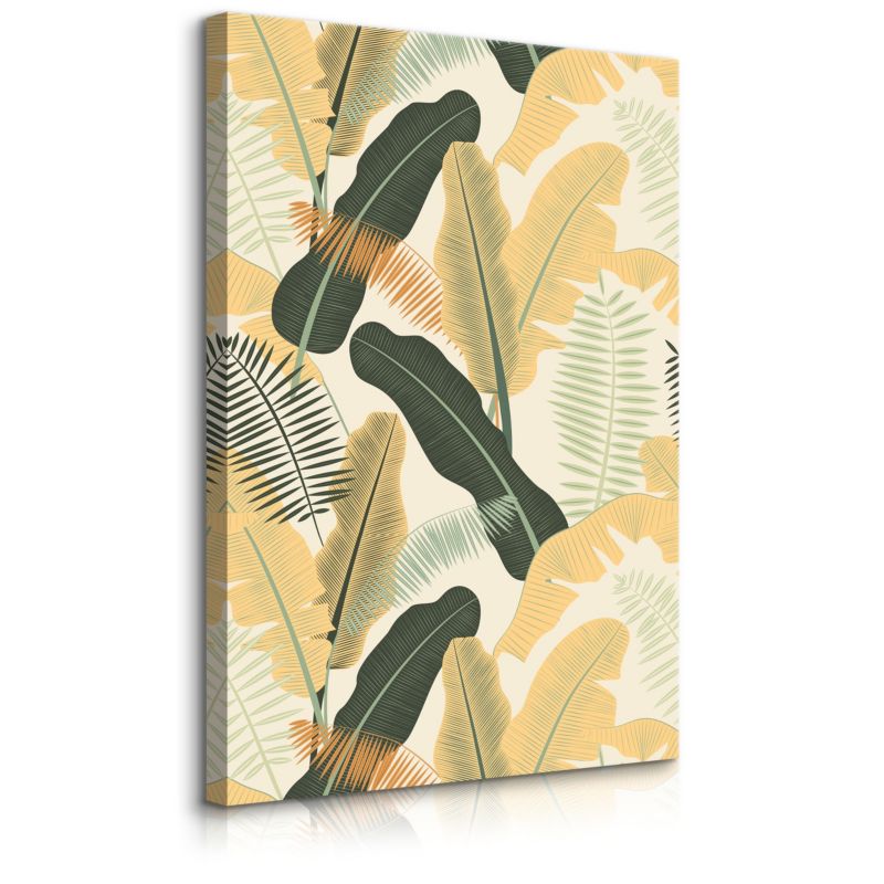 Obraz Muralo Na Płótnie Liście Bananowe Rośliny Tropikalne Styl Boho 40x60 cm 1 szt.