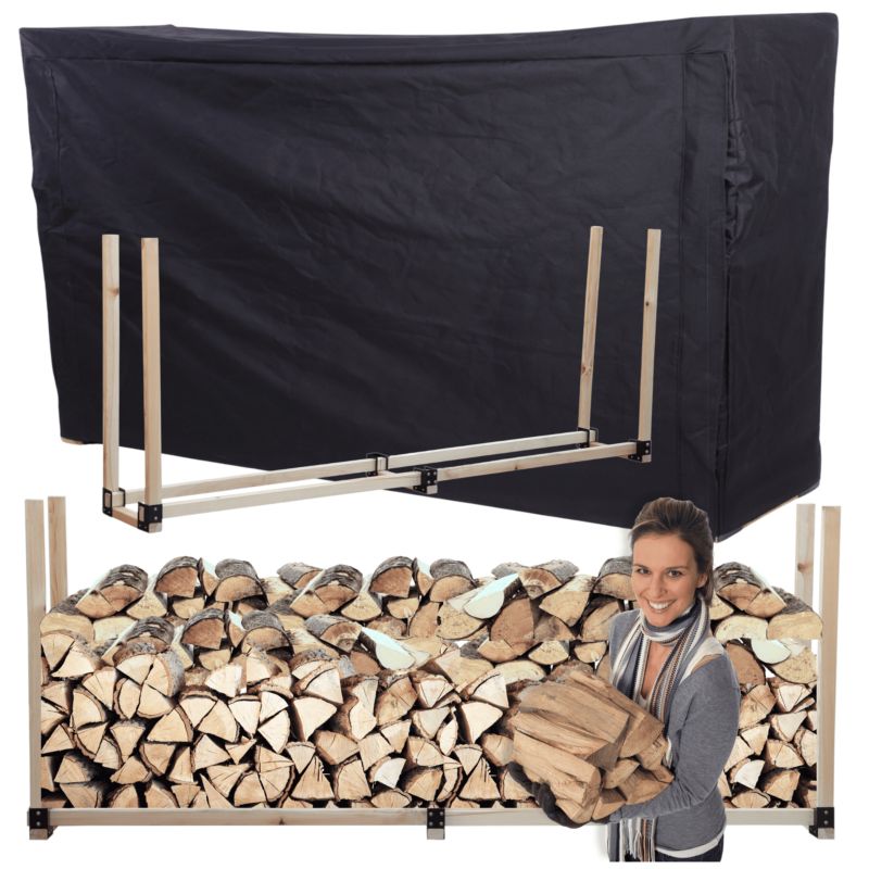 Stojak na drewno kominkowe MODO24 wiata z pokrowcem drewutnia 1,2 m3 1 szt.