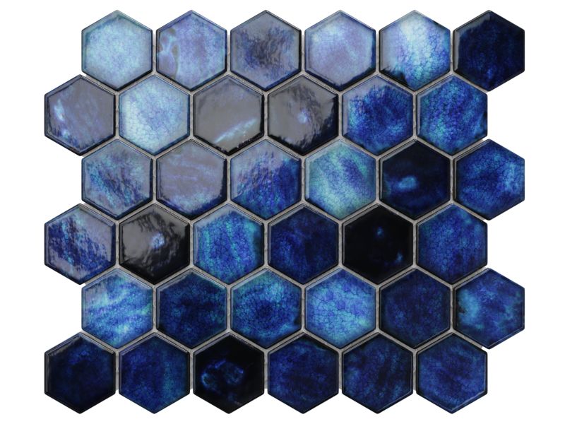 Mozaika ceramiczna Ilcom Heksagon Mykonos blue niebieska 27.0 x 31.2 cm 1 szt.