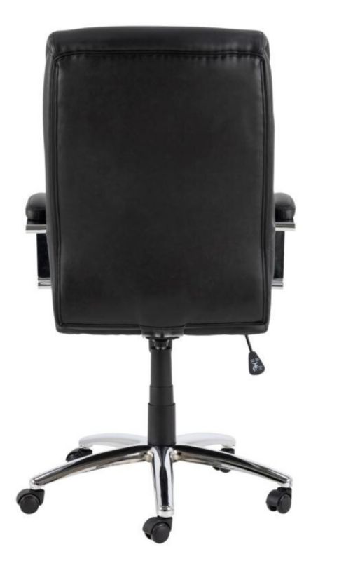 Fotel biurowy ergonomiczny Benson ACTONA skórzany czarny obrotowy z regulacją do biura 1 szt.