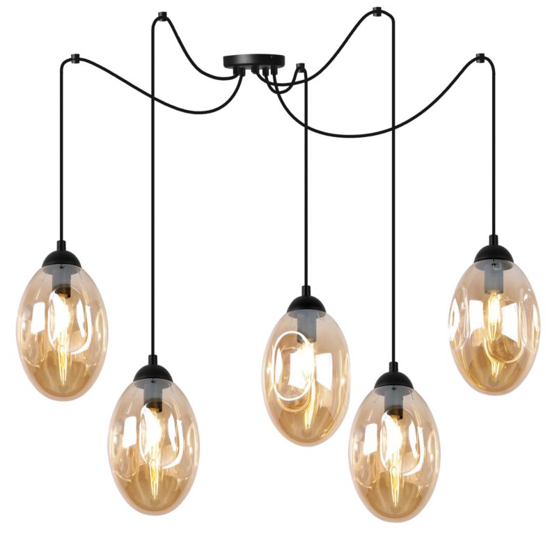 Lampa sufitowa wisząca Light Home LH Vigo Spider 5x E14 60W miodowy 1szt.