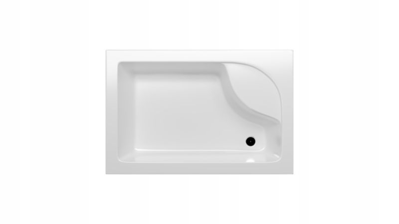 Brodzik prysznicowy 120x80 głęboki prostokątny z siedziskiem z obudową prawy 1 szt.