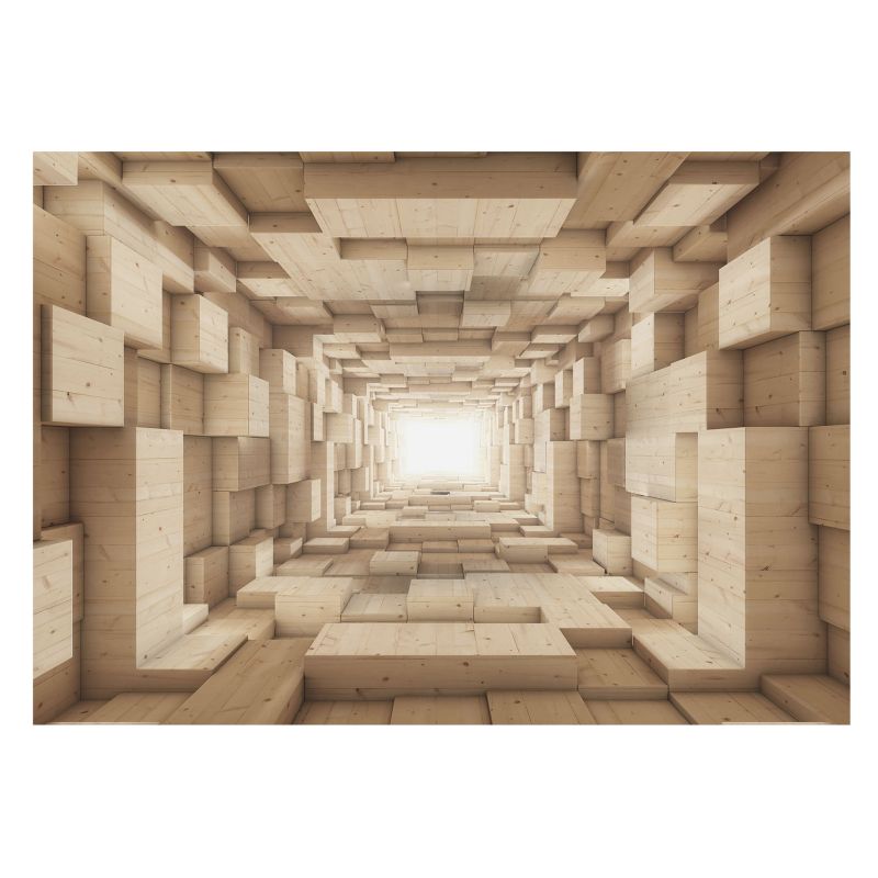 Elegancka Tapeta Na Ścianę Wallfluent 312x219 cm Drewniany tunel Dla Miłośników Natury I Sztuki 1 szt.