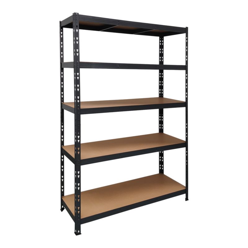 Regał metalowy 180 x 120 x 40 cm 5 półek 200 kg czarny