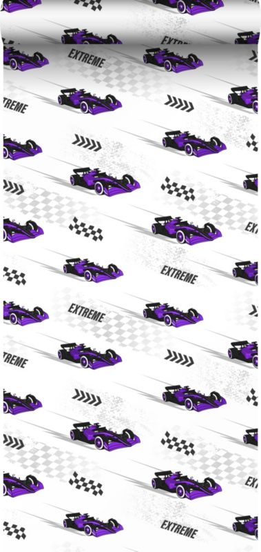 Tapeta Sanders & Sanders samochody wyścigowe fioletowym 50 x 900 cm - 1 rol.