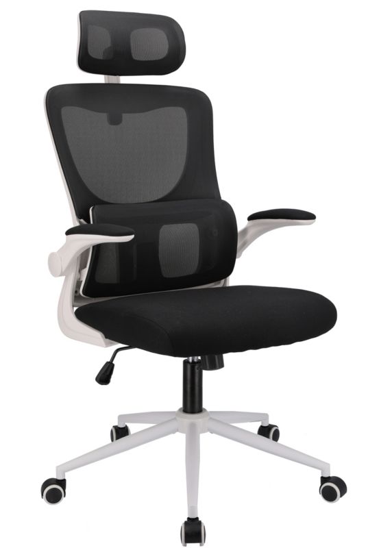 Fotel biurowy ergonomiczny JUMI obrotowy nowoczesny ZEO czarny biały do biura 1 szt.