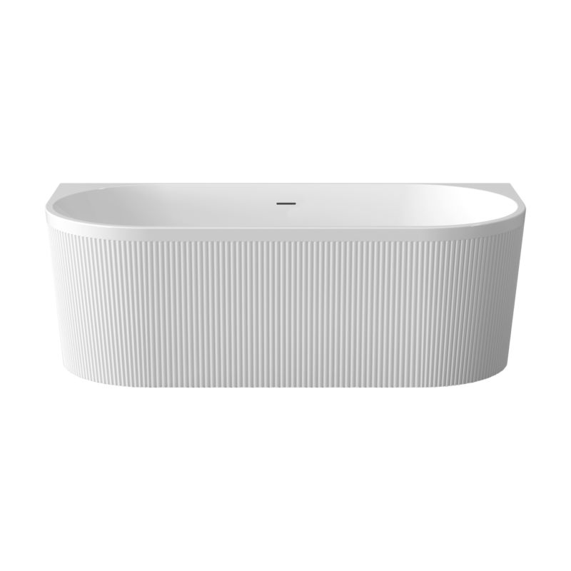 Wanna wolnostojąca przyścienna ryflowana Invena Magic 170 cm w komplecie z syfonem i korkiem/odpływem w kolorze białym 1 szt.