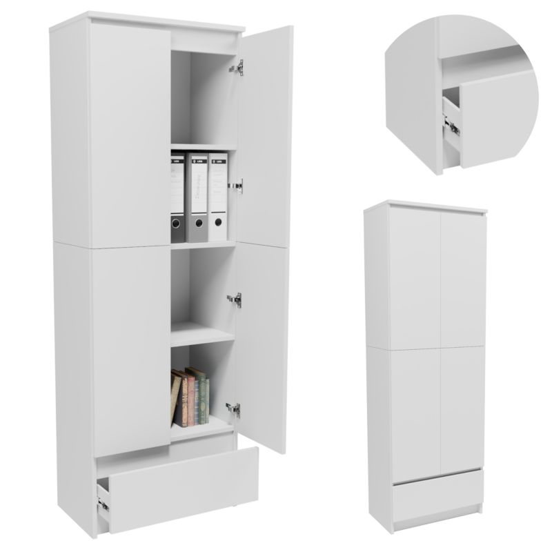 Regał Matkam biurowy R60CLP2D1SBIA zamknięty biały 1 szt.