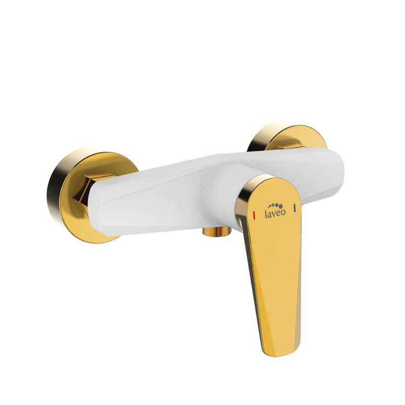 Bateria Natryskowa Laveo Ścienna Rubio Biały Złoty 1 szt.