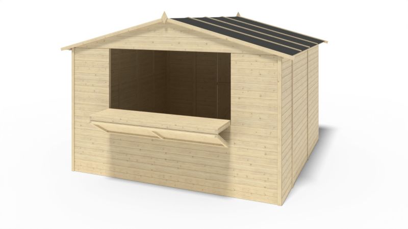 Kiosk domek handlowy ALTANKA 9,42 m2 - 3,11x3,03 m - 19 mm, drewniany, 1szt.