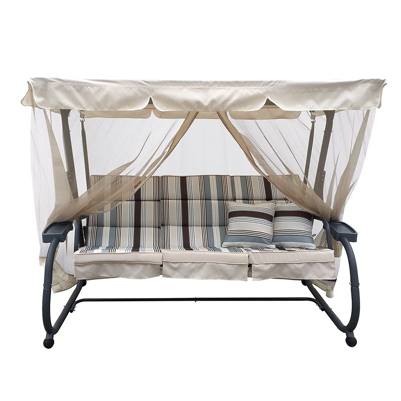 Huśtawka ogrodowa Mirpol z moskitierą i daszkiem beżowa 1 szt.