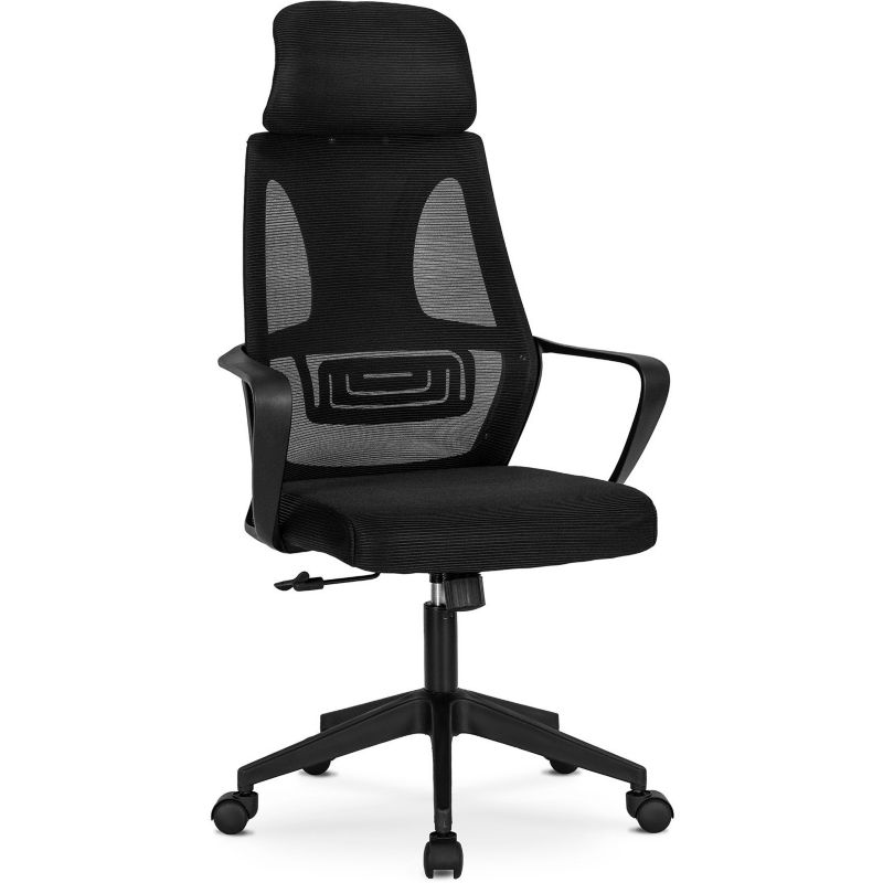 Fotel Mebel Elite ROB Biurowy Ergonomiczny Obrotowy Czarny do Komputera 1szt