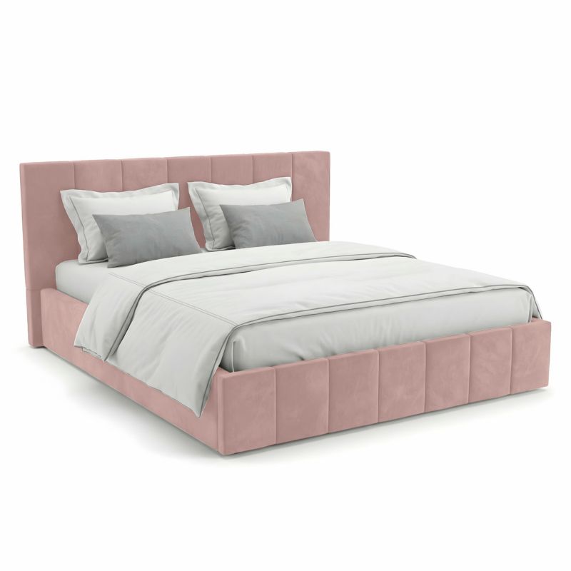 Łóżko Tapicerowane Premium Różowe 160x200x107 cm 1szt.