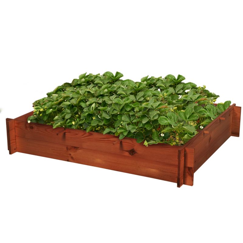 Skrzynia ogrodowa MODO24 podwyższona do uprawy warzyw i ziół 100 x 116 cm brązowa 1 szt.