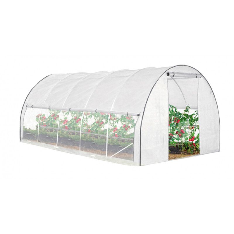 Tunel ogrodowy 4iQ Group 3x8m Biały Folia UV 25mm siatka na insekty 1szt.