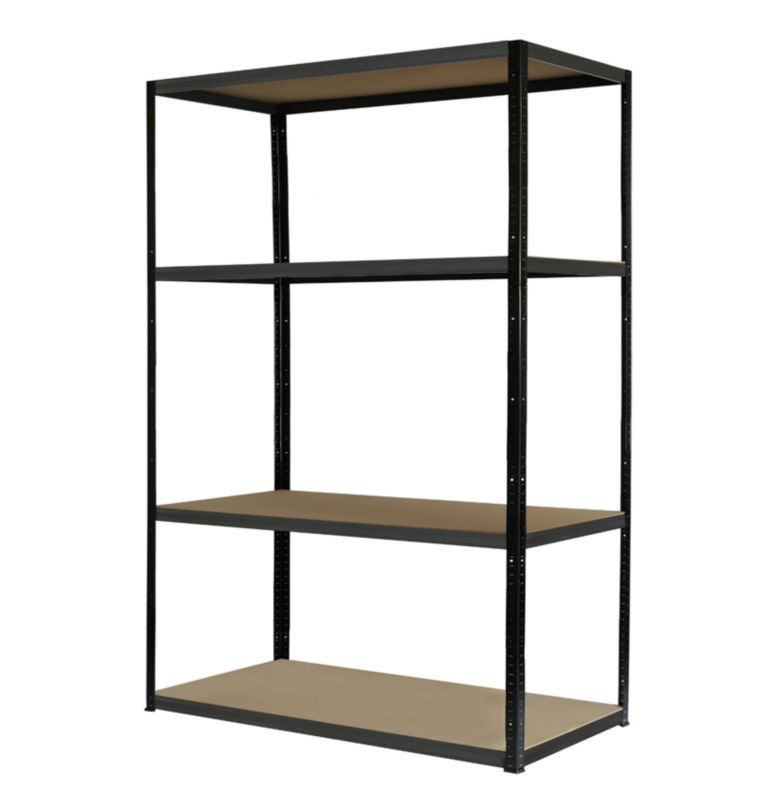 Regał metalowy MODO24 magazynowy garażowy czarno-grafitowy helios 180x110x60cm 4 półki po 350 kg 1 szt.